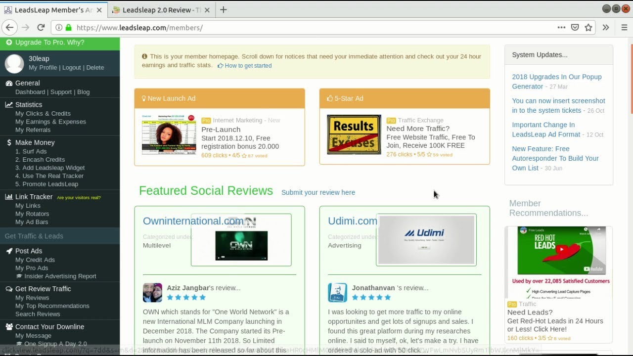 LeadsLeap Review - How to Drive Traffic to Your website and Blog for Free