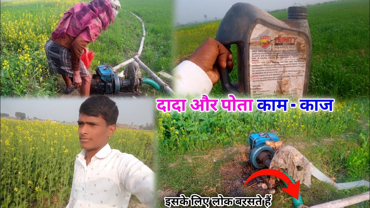 दादा और पोता का काम-काज ,इसी के  लिए लोग तरसते हैं || #villagerlife