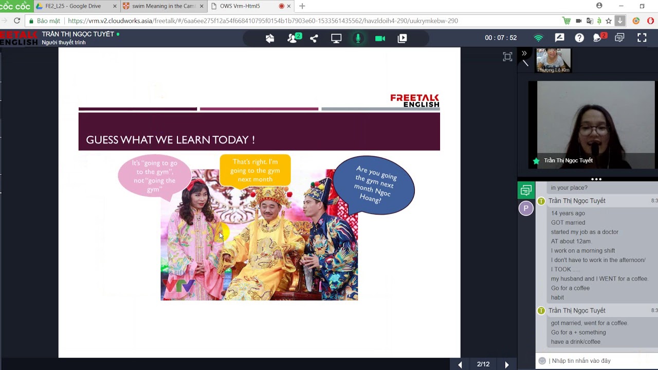 [FREETALKENGLISH] Buổi học Talk 2   Lesson 26 - GVVN
