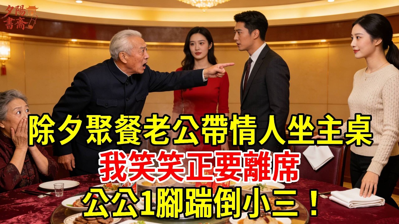 【優秀爽文】除夕聚餐老公帶情人坐主桌，我笑笑正要離席，公公1腳踹倒小三！#為人處世#經驗#情感故事#戀愛#情感#婚姻#人生感悟