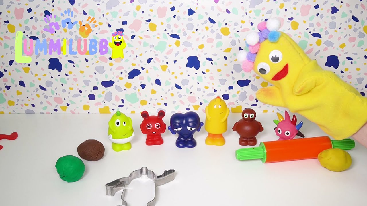 Babblarna leker med lera och gör lerfigurer av former - Lek & lär med Babblarna!