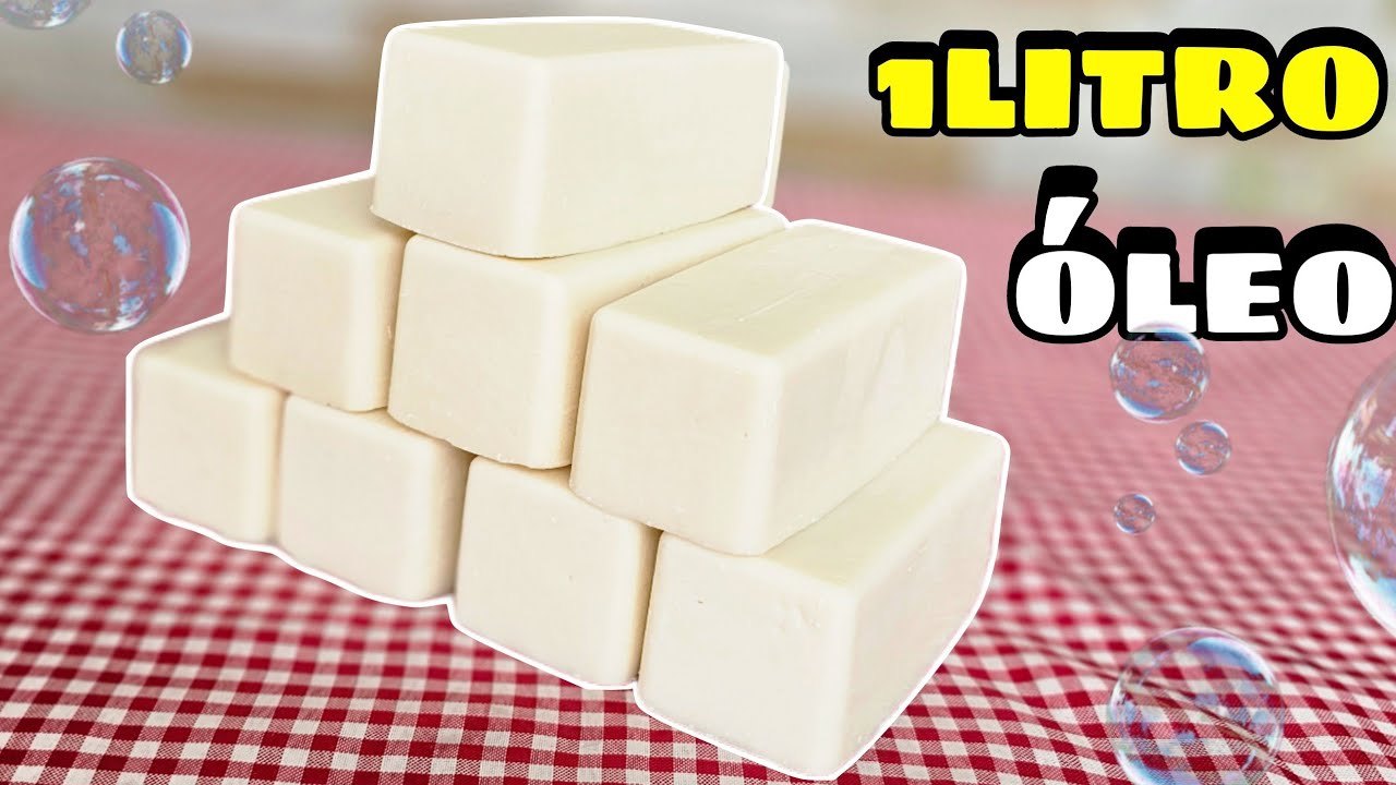 COMO FAZER SABÃO CASEIRO COM 1 LITRO DE ÓLEO USADO - COM LAURIL E BICARBONATO 😱