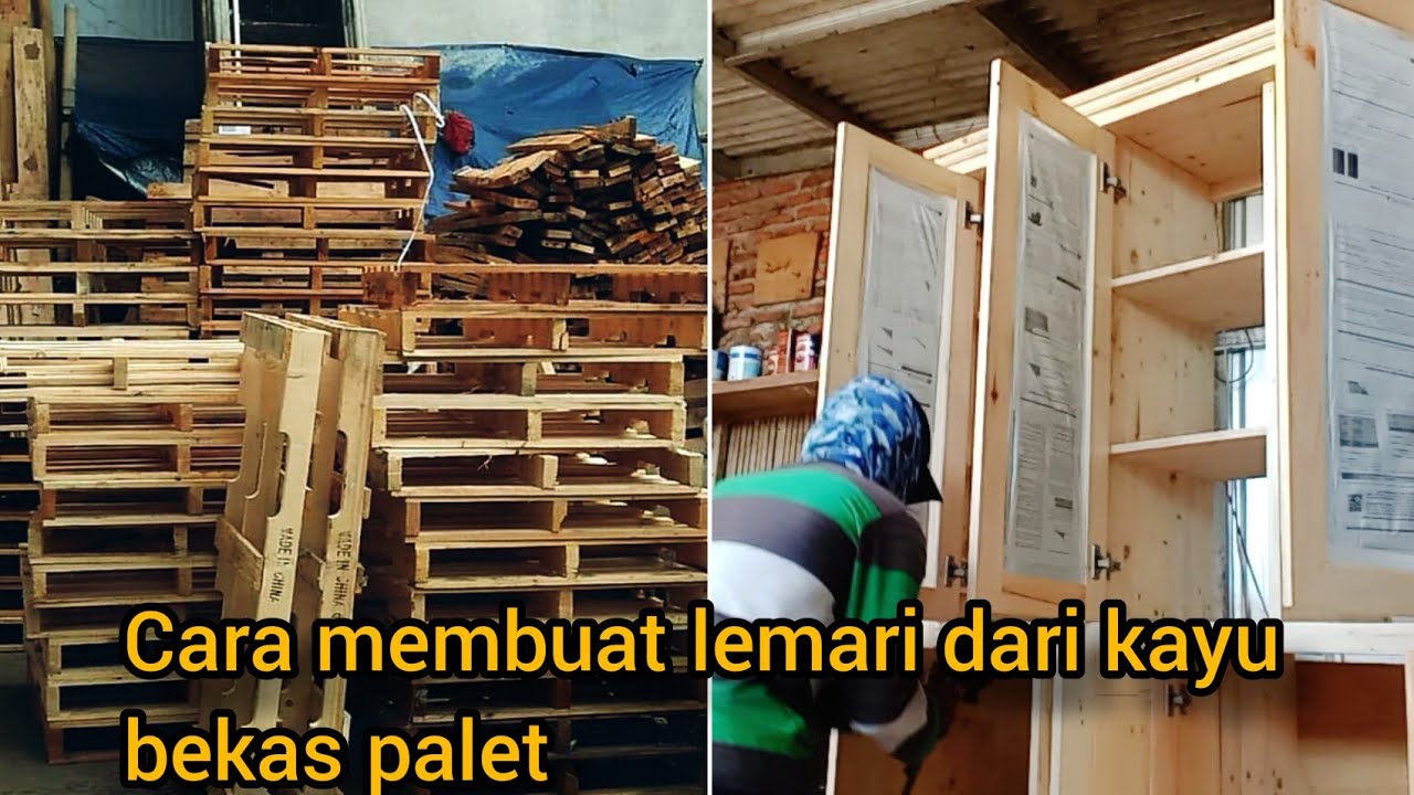 membuat lemari dari kayu jati Belanda bekas palet