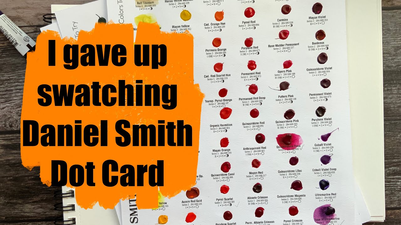 DANIEL SMITH 266 COLOUR DOT Swatching card, flower watercolor set, mountain watercolor set...