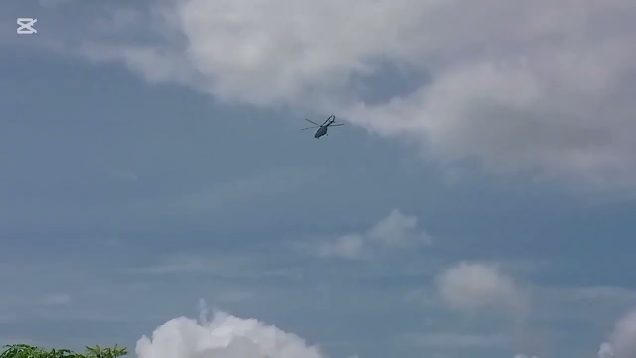 Mi 8 Khmer Military Helicopter Flying So Fast Into My Aunt House In Siem Reap 