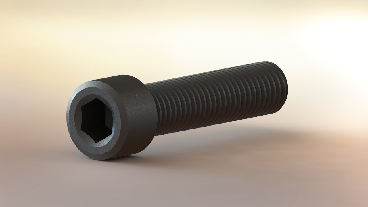 Curso y Tutorial de Solidworks  - TORNILLO ROSCA COMPLETA DIN 912 - SOCKET HEAD CAP SCREW‎