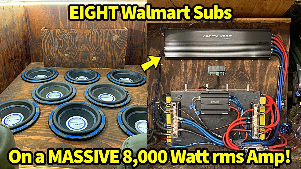 How LOUD Can We Make 8 Walmart Subwoofers on 8000 Watts??