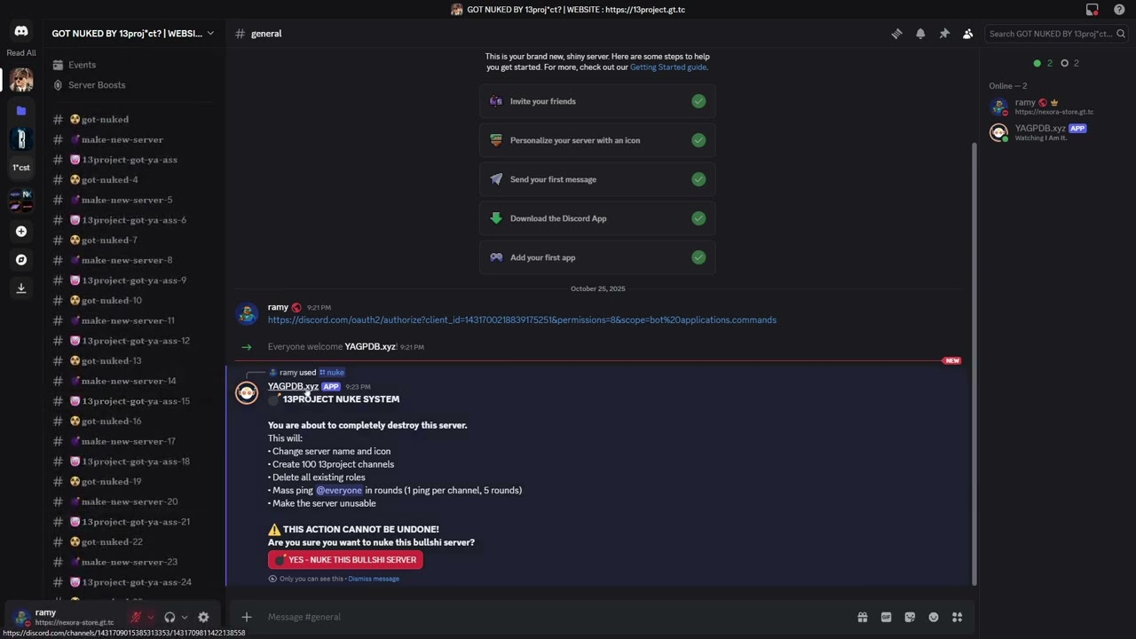 DISCORD NUKER BOT (free)
