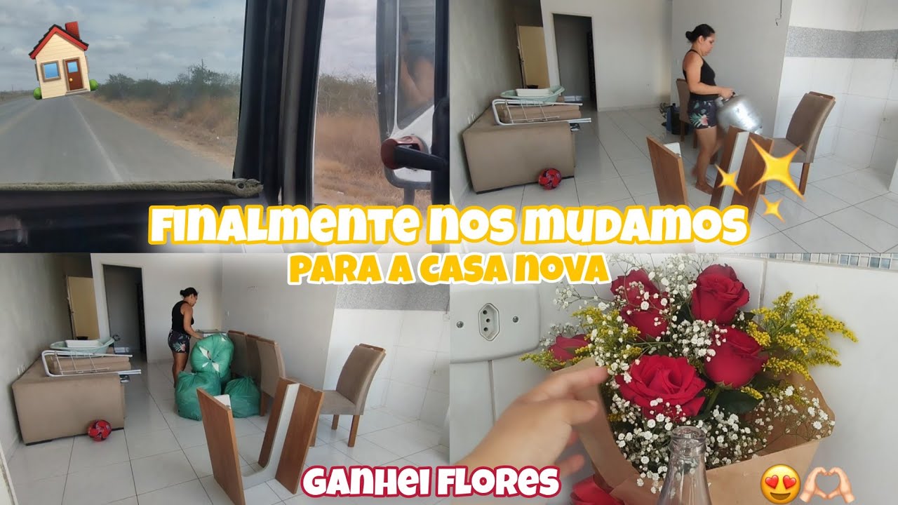 FINALMENTE NOS MUDAMOS PARA A CASA NOVA ✨🙌🏻Ganhei flores🤩| Laryy Maria