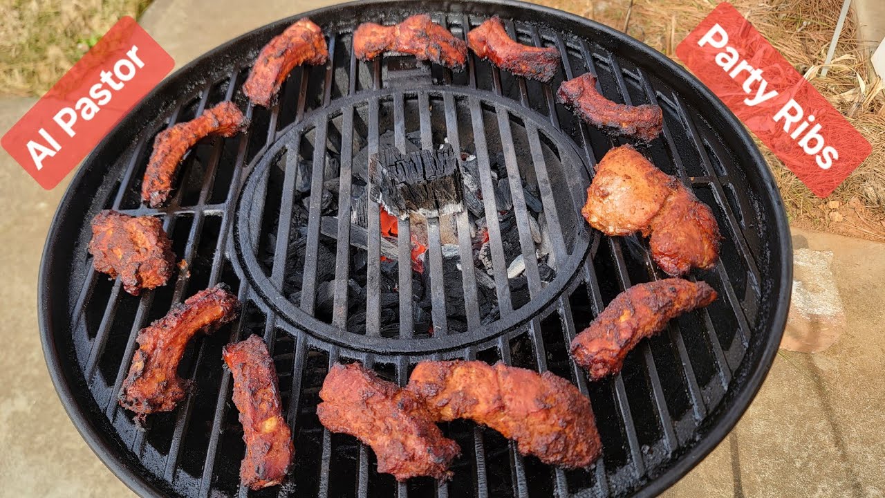 Al Pastor Party Ribs on a charcoal grill using a vortex #smokingbears 