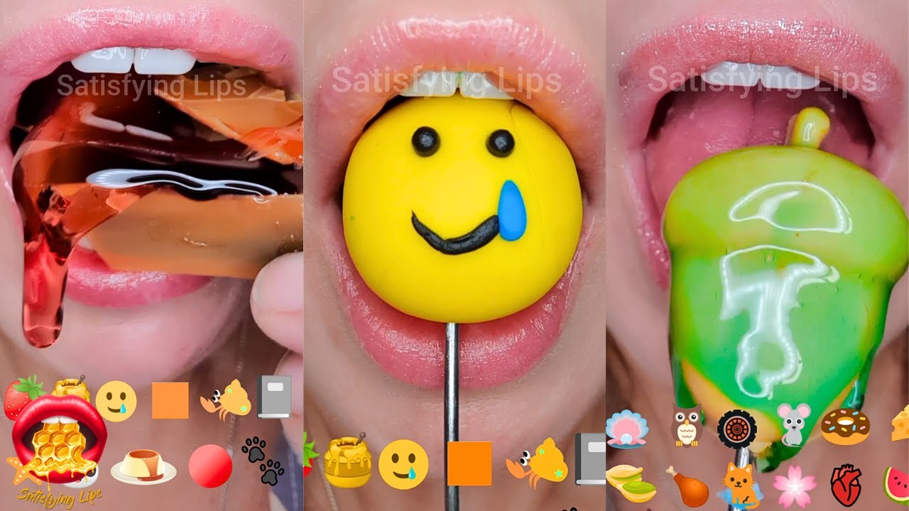 Satisfying ASMR Eating EMOJI FOOD CHALLENGE Compilation Mukbang 먹방