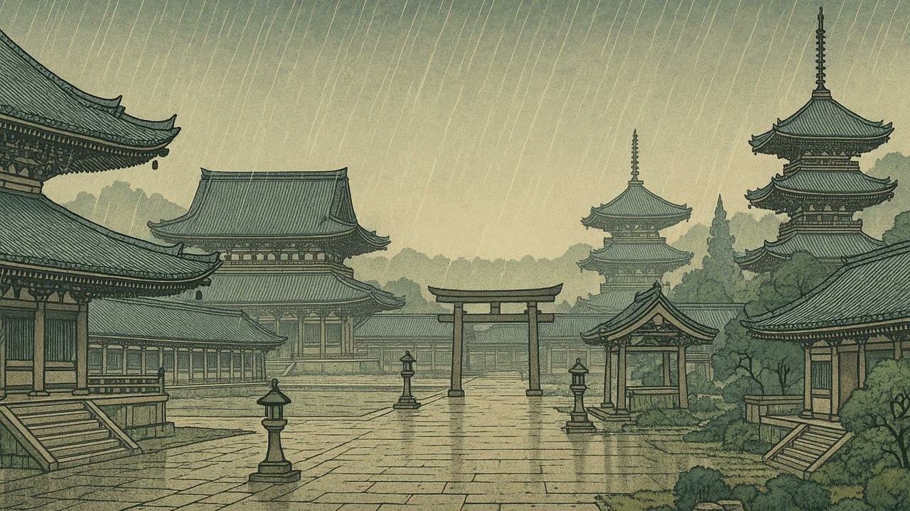 Calm Lofi Hip Hop For Focus 🌧️ | Rain Background Music | The Rainy Temple