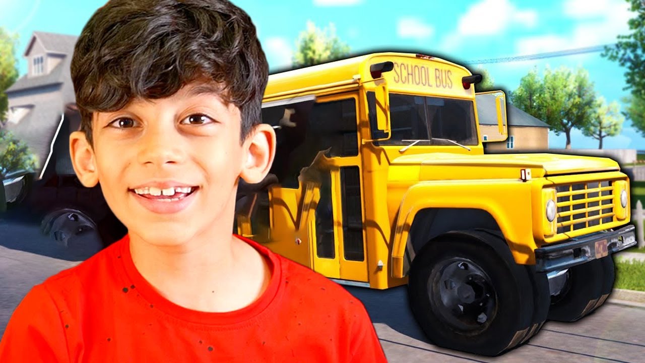 Jason and Alex Bad Guys At School with funny schoolbus