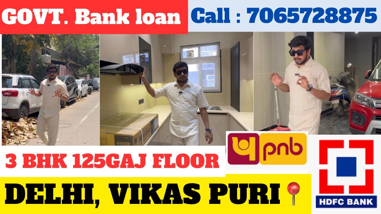 Delhi,Vikas puri Brand new builder floor 3bhk 125gaj with lift and parking , government bank loan 🙂