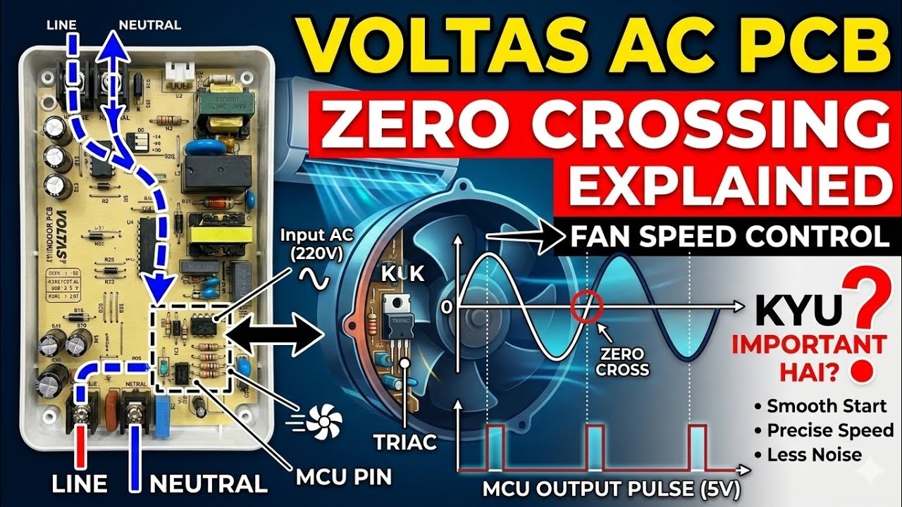 (25) VOLTAS AC INDOOR PCB( PHASE DETECTOR CIRCUIT) FULL EXPLAINE AND REPAIR!!!