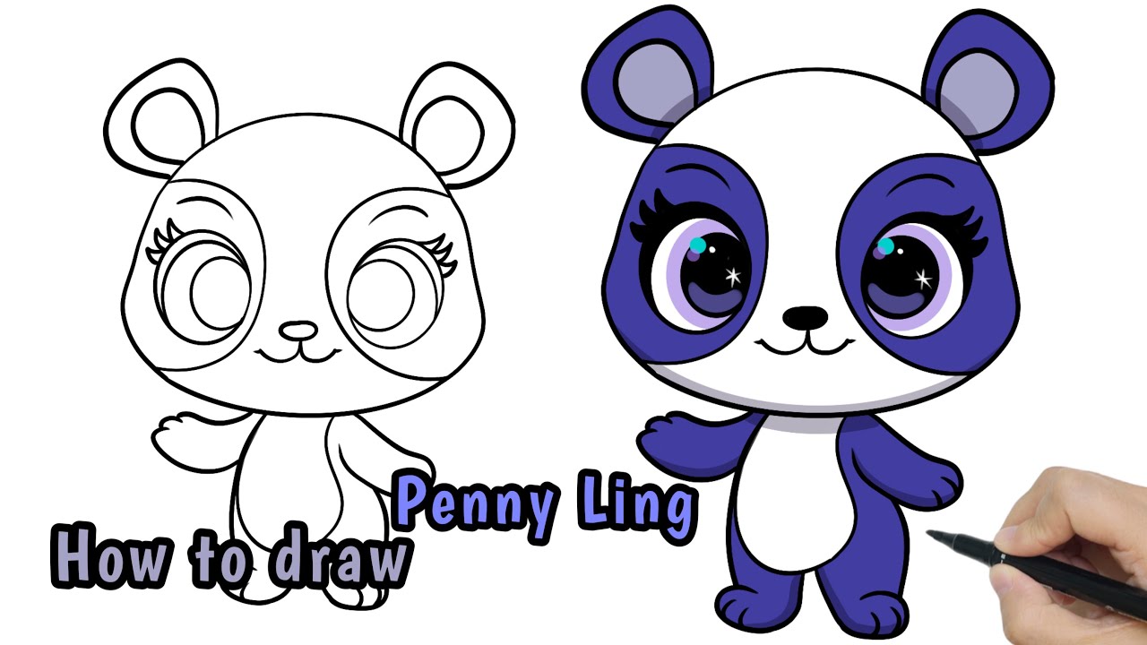 How to Draw Penny Ling from My Littlest Pet Shop Step by Step