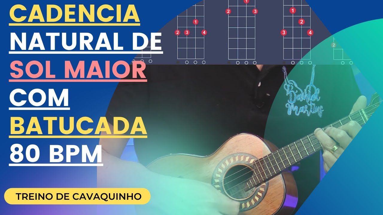 CADÊNCIA EM SOL MAIOR |TREINO COM BATUCADA EM 80 BPM | AULA DE CAVAQUINHO | PROFESSOR DANIEL MARTINS