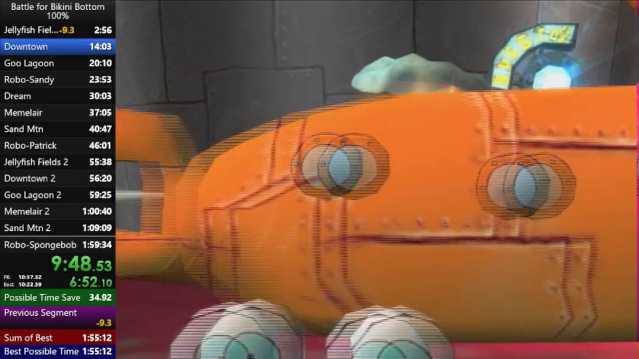 BFBB 100% Speedrun in 1:57:19 (WR)