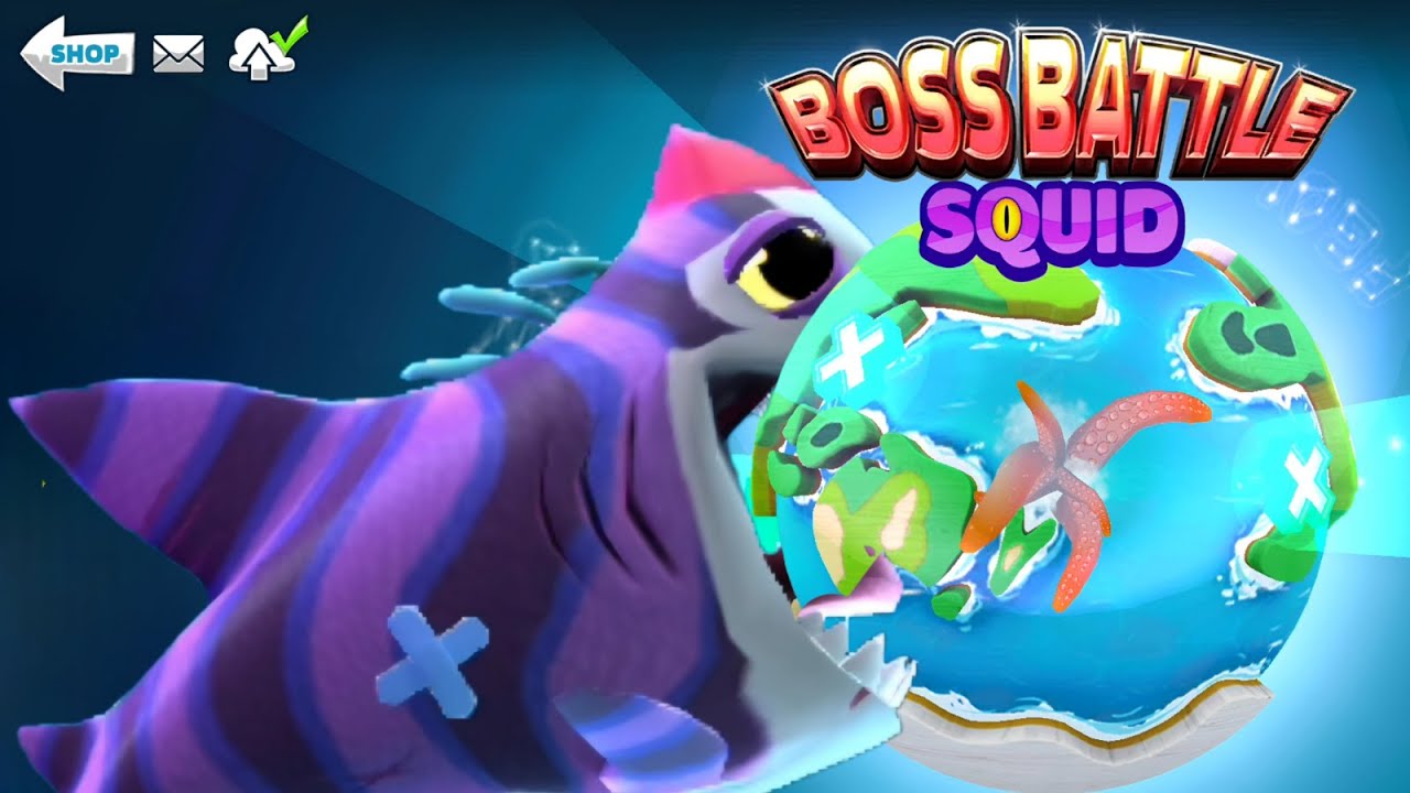NEW CLOWNCY SHARK VS COLOSSAL SQUID BOSS IN HUNGRY SHARK WORLD