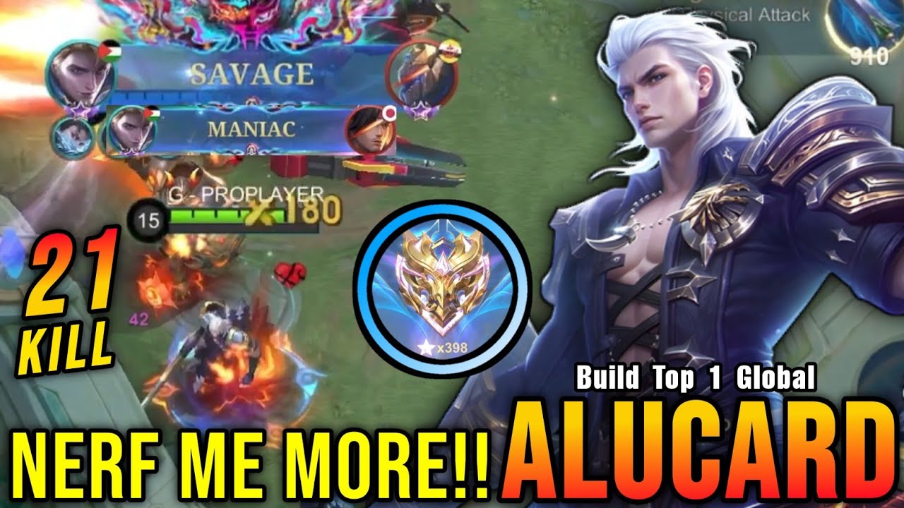 Alucard SAVAGE with 21 Kills!! Nerf Can't Stop Me!! - Build Top 1 Global Alucard ~ MLBB
