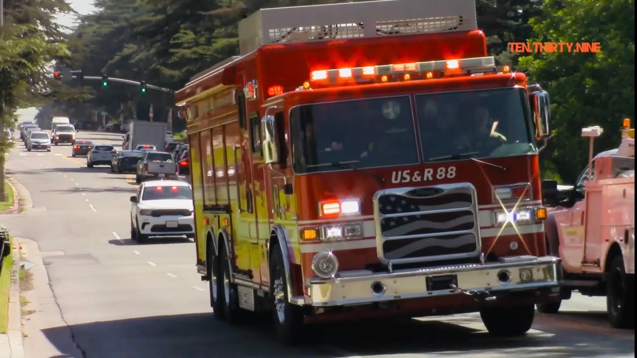 LAFD EMERGENCY RESPONSE UNITS RESPONDING TO HOLLYWOOD RESCUE
