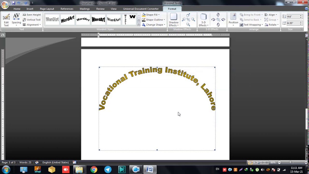 Microsoft Word 2007 Training-Class 6 Insert Tab-Quick Parts and Text Portion