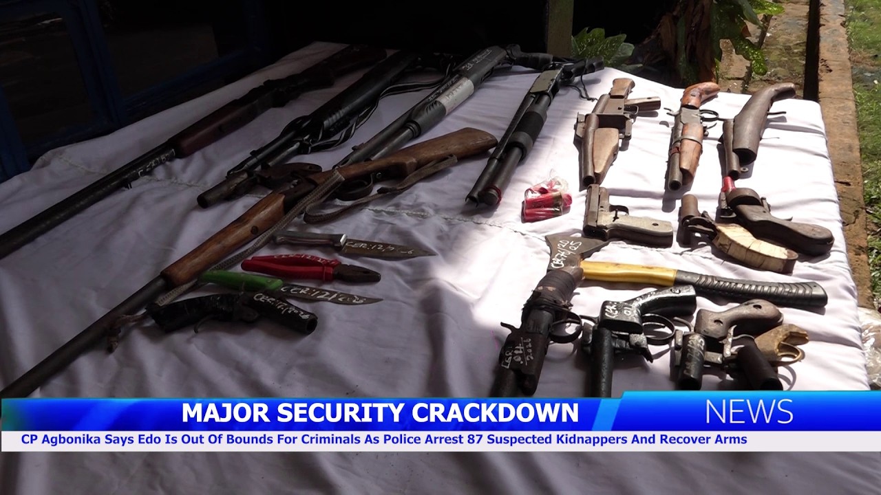 Edo State Police Arrest 87 Suspected Kidnappers And Recover Arms