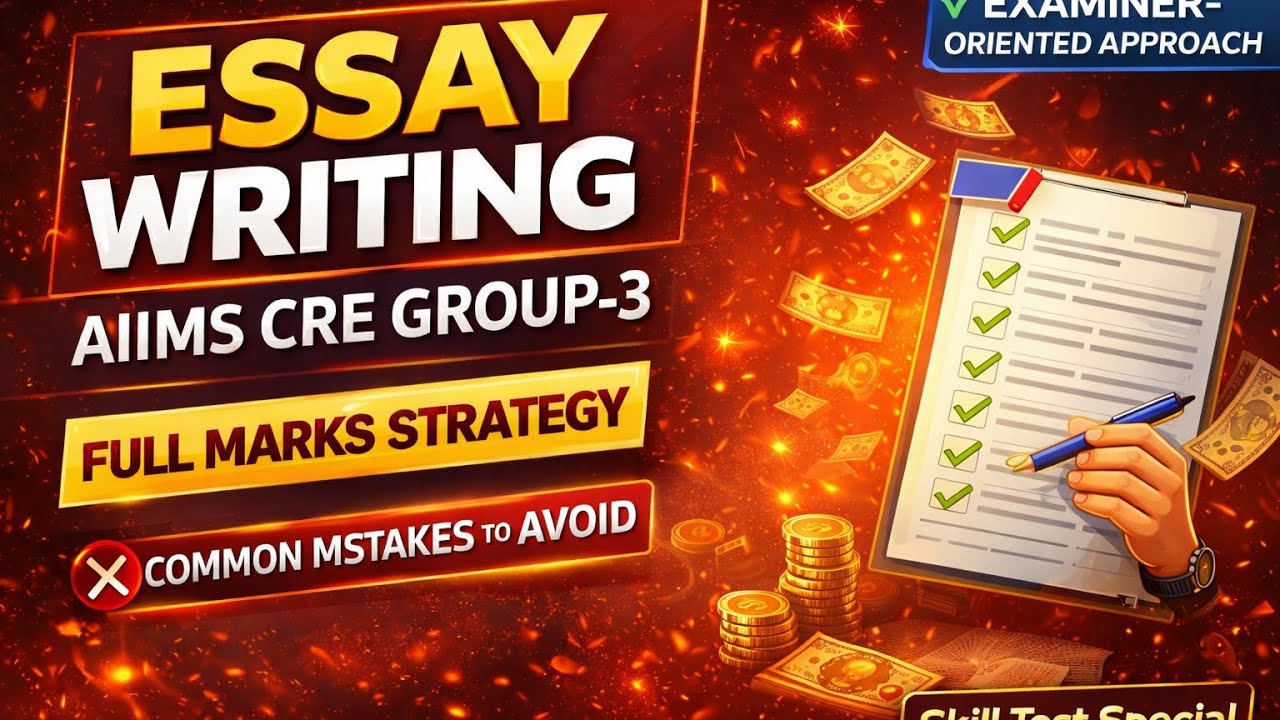 AIIMS CRE Group-3 Essay Writing 🔥 Full Marks Strategy | Mistakes to Avoid | Important Topics