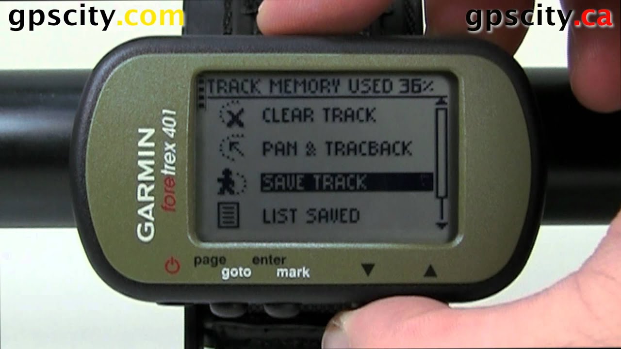 The Track Menu on the Garmin Foretrex 401