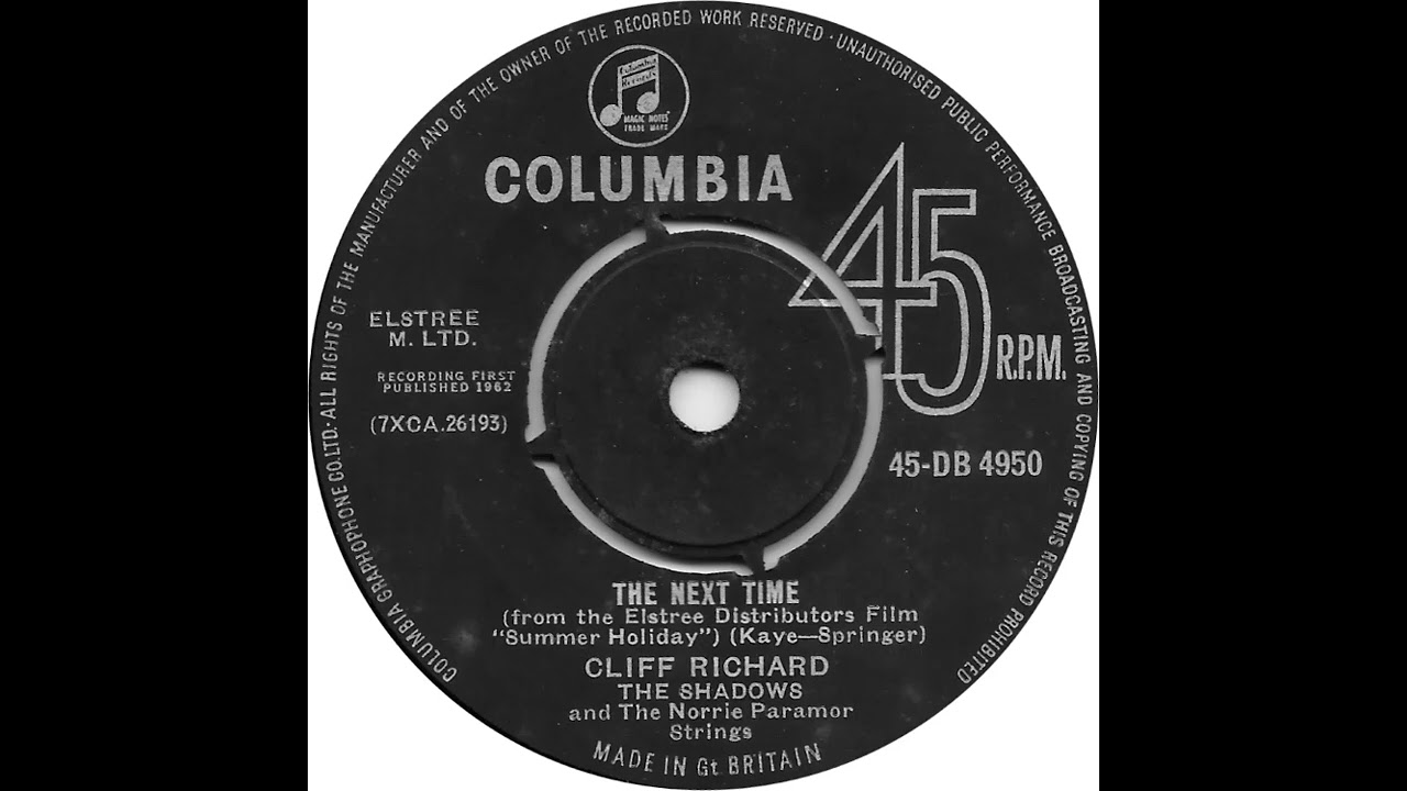 UK New Entry 1962 (262a) Cliff Richard & The Shadows - The Next Time