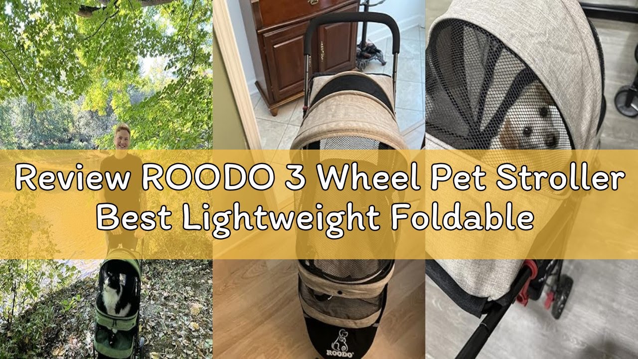 Review ROODO 3 Wheel Pet Stroller Best Lightweight Foldable Compact Portable Jogger All Terrain Trav