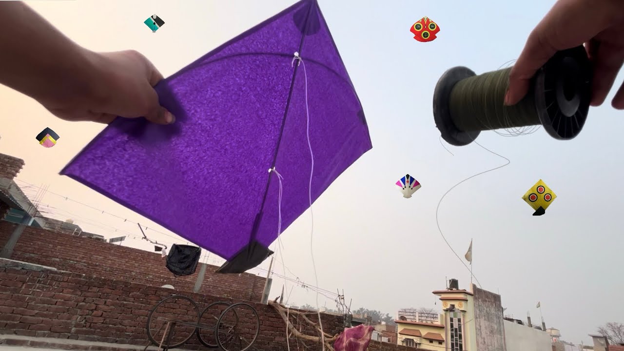 Kite flying and kite fighting on rooftop 😱😱#@PrakashSaini5555-y7p 