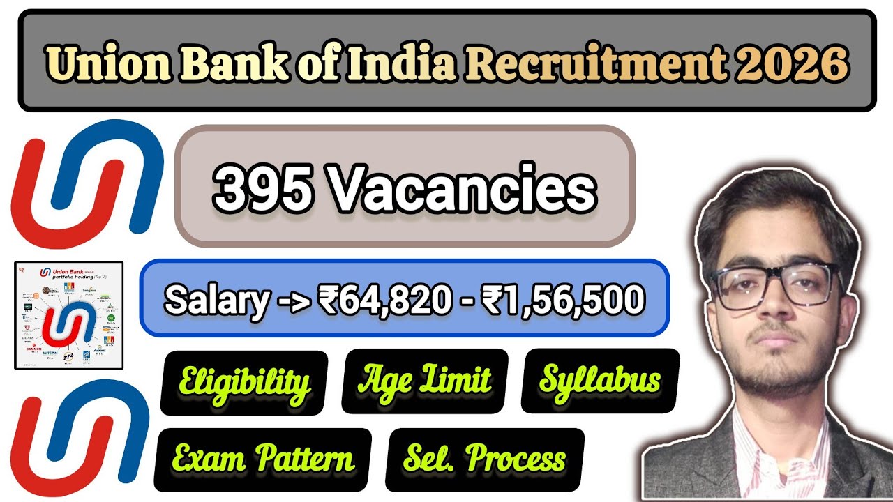 Union Bank of India SO Recruitment 2026 || 395 Specialist Officer Posts || Apply Online || #viral