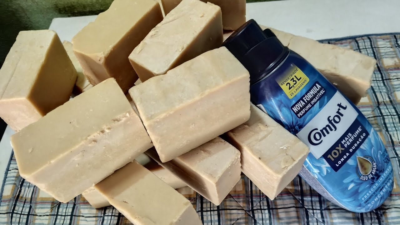 Como fazer sabão em barra de gordura vegetal com amaciante concentrado