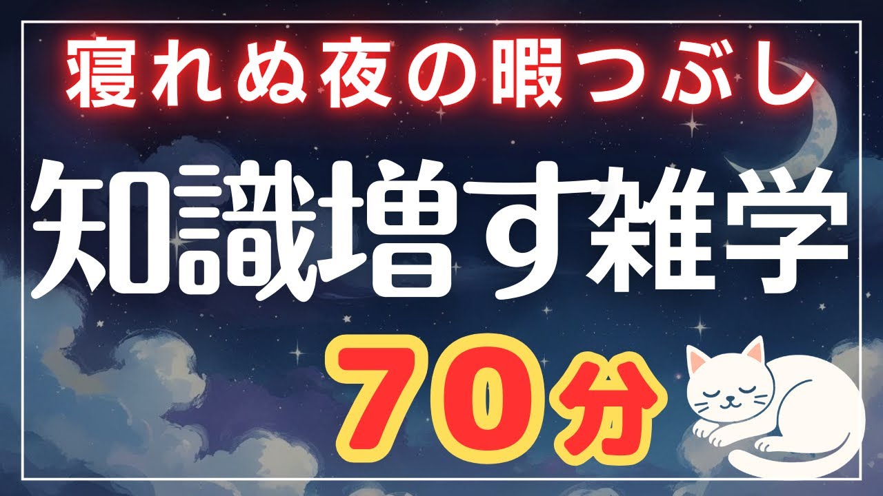 【保存版】眠れない夜の暇つぶしに最適な雑学70分【睡眠導入】