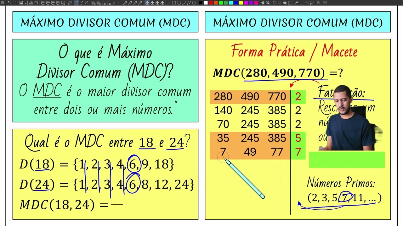 Como usar FATORAÇÃO para calcular o MDC?