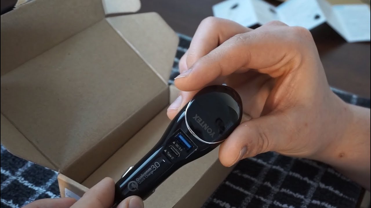 Yontex smartphone turbo charger & ionic air purifier w/ USB - USB-c cable - unboxing & review