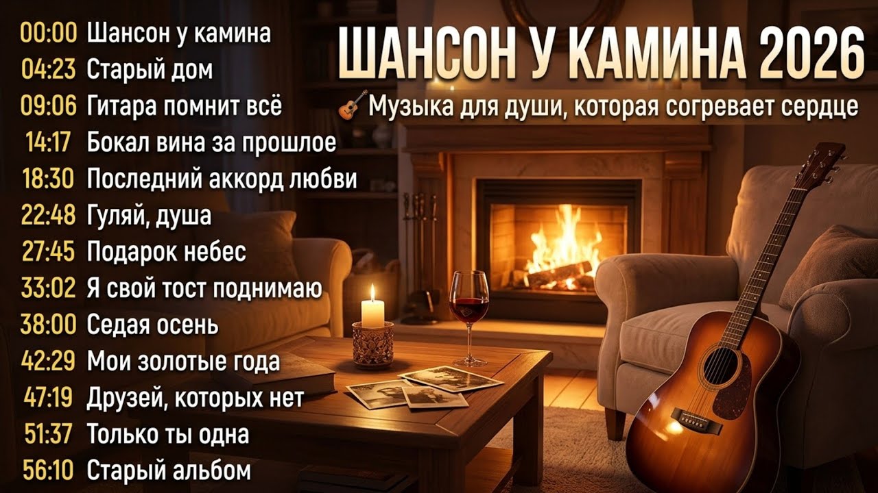 ШАНСОН У КАМИНА 2026! 🎸Музыка для души, которая согревает сердце