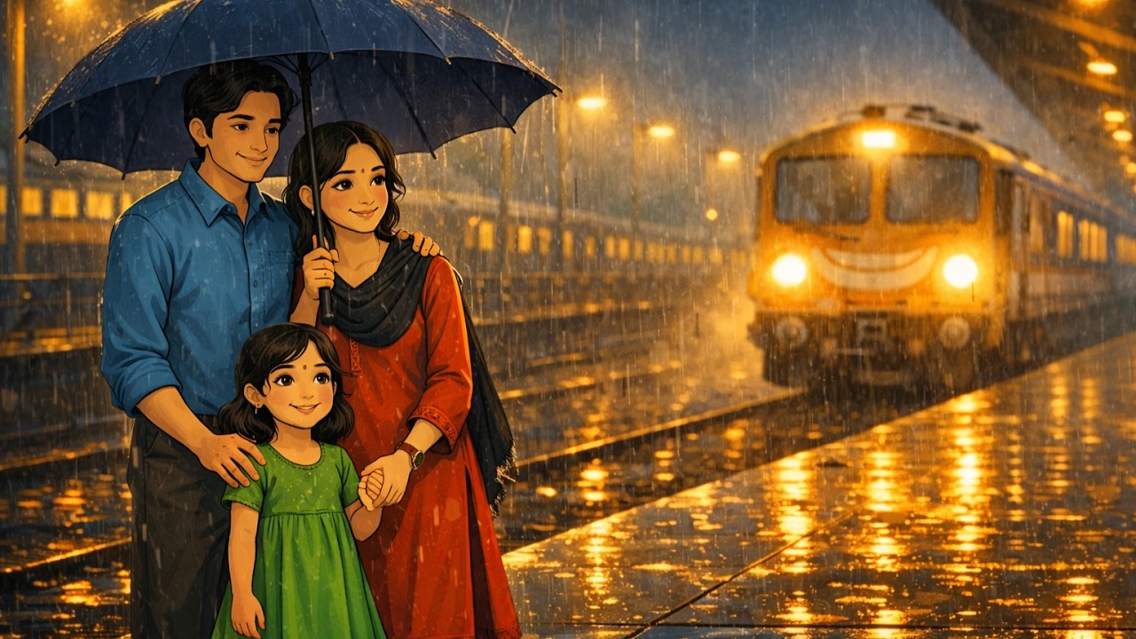 Cozy Rainy Train Journey in India | Family Travel | Relaxing Ghibli ASMR
