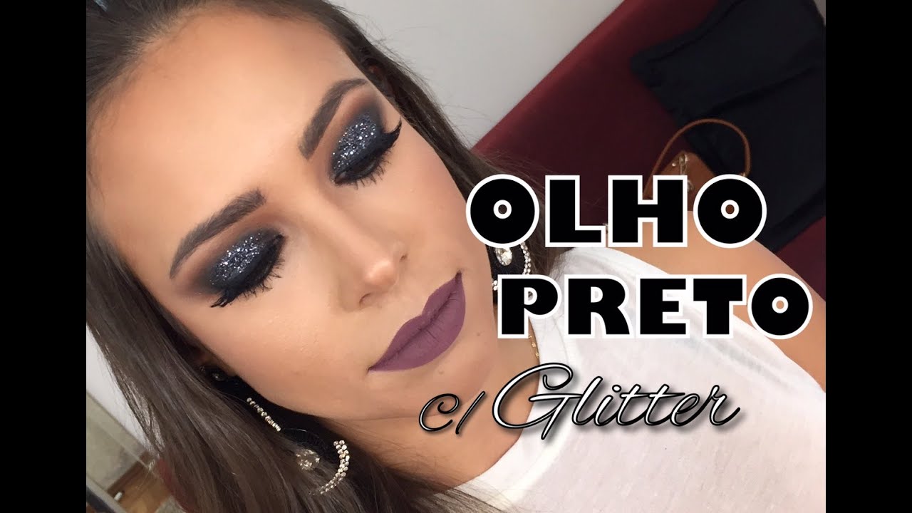 Maquiagem Olho Preto com Glitter
