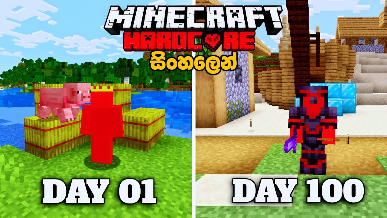 මම Hardcore Minecraft වල දවස් 100 ක් නොමැරී හිටියා | I Survive 100 Days In Hardcore Minecraft