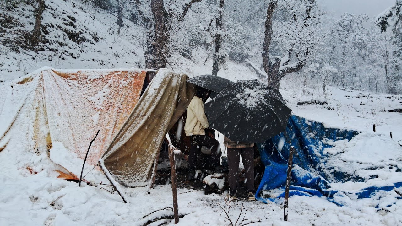 Nepali Mountain Village Life In Rainy snow fall ll Naturelly Village Dacumentary Video ll