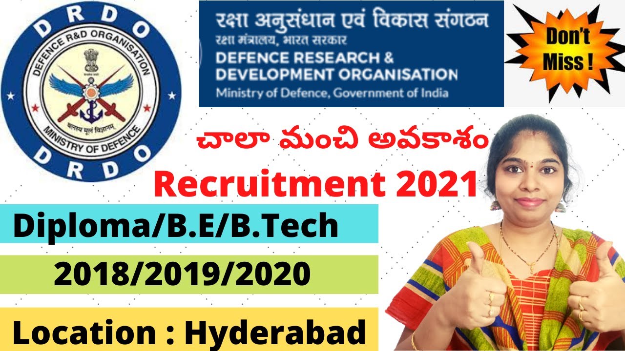 drdo recruitment 2021 | drdo apprentice vacancy 2021 | drdo apprenticeship 2021|sravanthikrishna