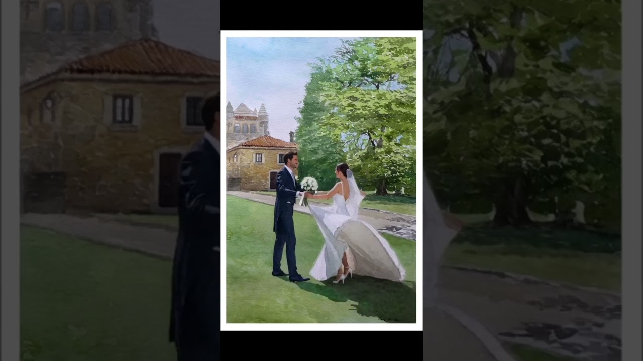 Animación de una acuarela pintada por encargo a partir de una foto. 