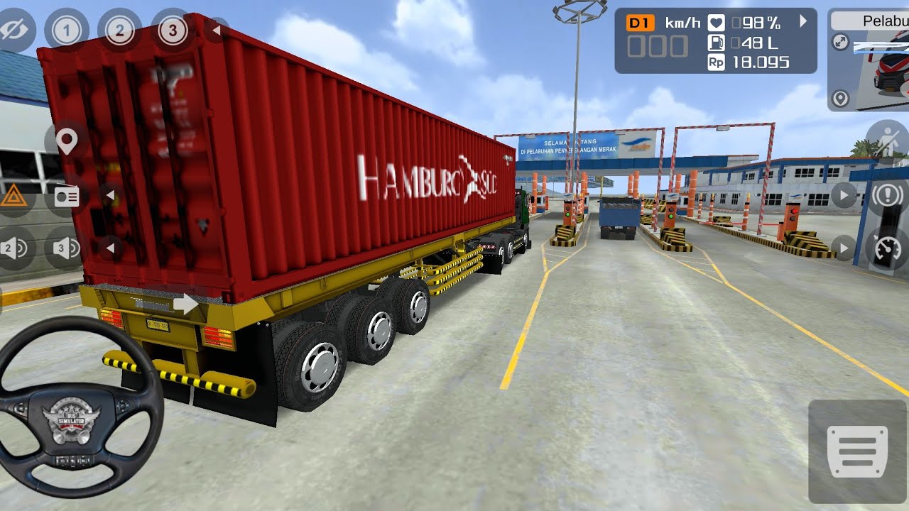 Truck Trailer Panjang Mencari Penumpang Wisata ke Pelabuhan Merak | BUS SIMULATOR INDONESIA BUSSID 