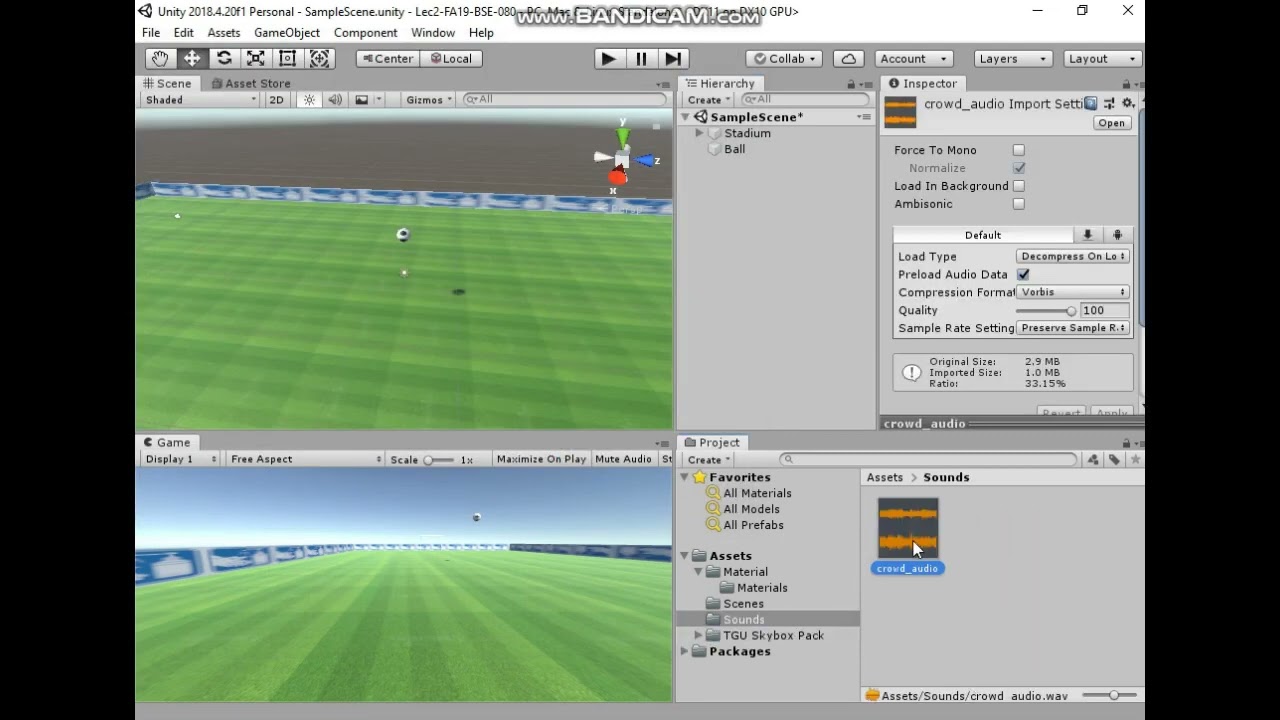 Unity Football Stadium | Lab-2-3 | Unity Project Assignment
