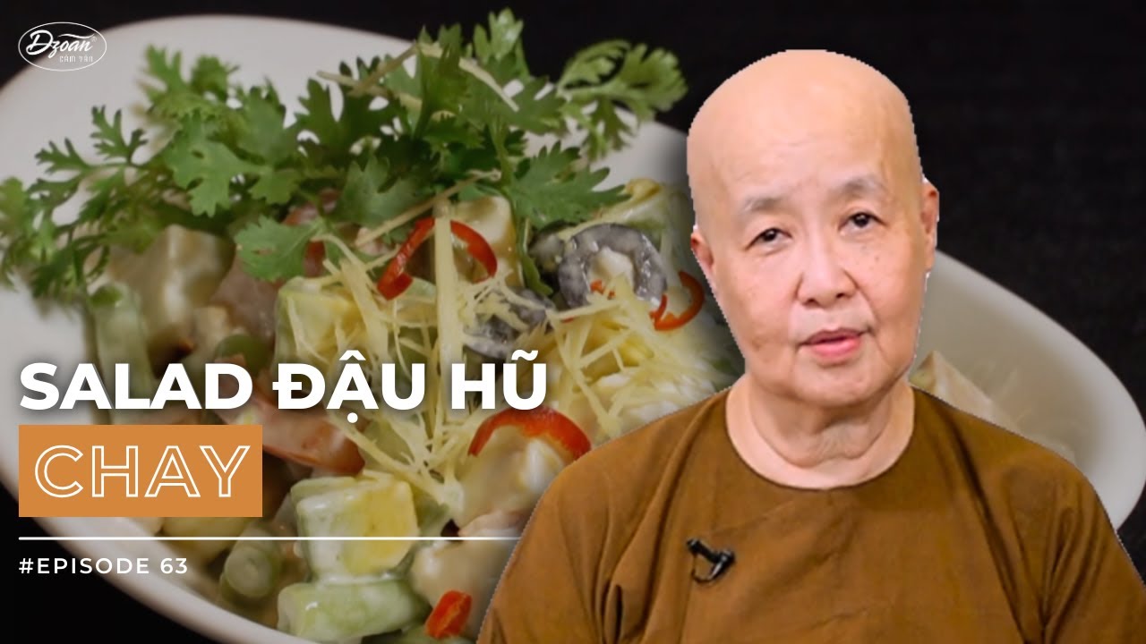 SALAD ĐẬU HŨ - Một món ăn kèm thanh, nhẹ nhưng cực ngon | ẨM THỰC CHAY VÂN DU 63
