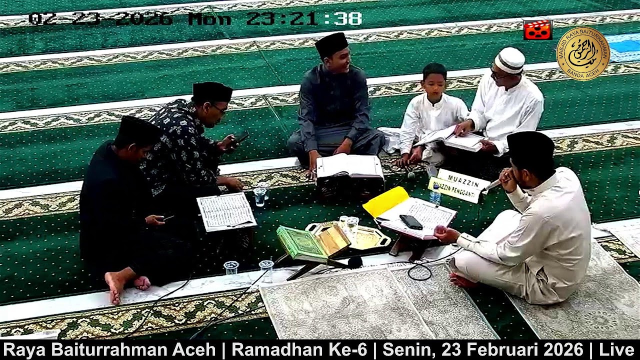 Live Tadarus | Masjid Raya Baiturrahman Aceh | Ramadhan Ke-6 | Senin, 23 Februari 2026