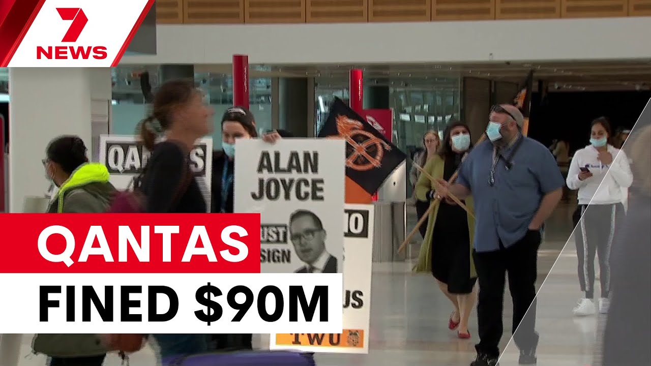 Record-breaking $90 million fine imposed on Qantas for illegal worker sackings | 7NEWS