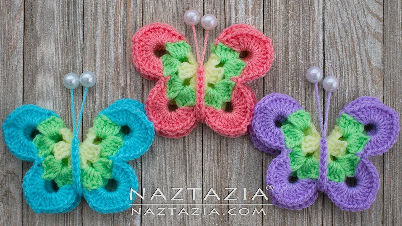 HOW to CROCHET SWEET SIMPLE BUTTERFLY - DIY Tutorial Butterflies Mariposa Borboleta